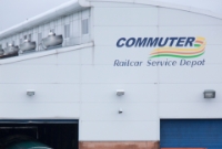 An Intercity 22000 Class railcar, No.22342 enters the diesel railcar depot at Drogheda for servicing, which is located on the &#39;up&#39; side of the station.