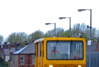 An Irish Rail inspection car is seen passing through Drumcondra Station heading for Dublin Connolly. This particular car is named &#39;Jess&#39; and was built in 1994.