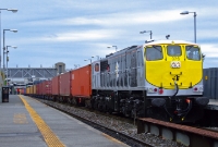 071 Class loco No.076 is seen at Drumcondra in the charge of the new IWT (International Warehousing &#38; Transport) freight container train heading from Dublin to Ballina in Co.Mayo, which commenced operation in August 2009.