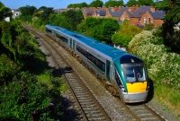 Seen at the same location, a 3-car 22000 Class unit gleams in the sun as it passes by Claude Rd in Drumcondra with an afternoon Sligo to Dublin service, headed by unit No.22246.