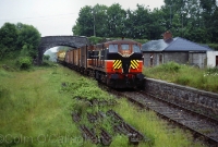An earlier weed spraying train runs past Duleek while en route back to Drogheda hauled by 141 Class loco No.170, distinctively missing its front IE logo. The station only ever had one platform and goods loop. ©Colm O&#39;Callaghan