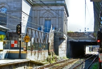 The granite building at the south end Dun Laoghaire Station is the original Dublin &#38; Kingstown Railway building, dating from 1834. The steps leading down from the structure once connected to the former atmospheric railway.