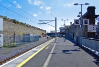 This is the original Dublin &#38; Kingstown Railway station site at Dun Laoghaire. Opened in 1834, the single platform terminus once had an overall roof, clearly evident by the large retaining walls.
