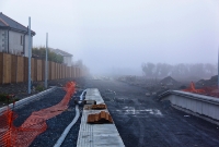 This was the misty view looking north towards Navan from the down platform at Dunboyne Station, while under construction and before the track was fully relaid.