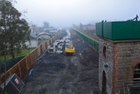 By January 2010 the trackbed had been fenced off from the adjoining housing estates, which were fortunately never constructed across the abandoned line.