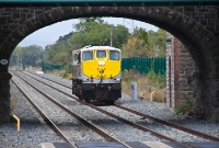 In constast to the Victorian era No.186, 1976 built 071 Class loco No.081 approaches Dunboyne light engine on its way to Pace, where it will haul the RPSI special back to Dublin. To the right of the loco can be seen the 10¼ mile post, measured from the former MGWR Broadstone terminus in Dublin City.