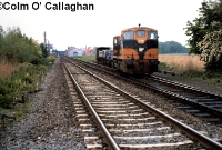 With the mainline clear, 141 Class loco No.147 comes off the Barrack St branch with a keg transfer. In the background can be seen the former locomotive sheds of the GNR Dundalk Works. ©Colm O&#39; Callaghan