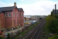 The former Dundalk &#38; Greenore line crossed the Great Northern&#39;s main line at right angles from left to right between the stores building on the left and the engine shed beyond. The D&#38;G line was latterly worked by the GNR and closed in 1953.