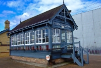This is the former &#39;Dundalk Central&#39; signal cabin, which was once situated adjacent to the junction with the line to Enniskillen. The cabin was taken out of use in 1996.