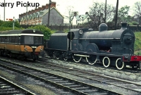 A scene on the down side of Dundalk Station where in the early 1970s ex Great Northern Q Class 4-4-0 No.131 was plinthed following withdrawal from CIE service in 1964. An ex GNR AEC railcar, No.904n, is also seen. No.131 survives in a dismantled condition at the RPSI&#39;s Whitehead base near Belfast. ©Barry Pickup