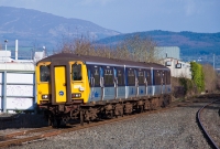 Another MRSI railtour from Belfast to Dundalk is seen formed of one NIR&#39;s 450 Class railcars, seen approaching the station lead by unit No.8785. Beside the unit number can be seen the small MRSI headboard.