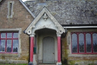A closer view of the heavy looking porch entrance at Dundrum Station, whch appears original, and possibly dates from the late 1840s.