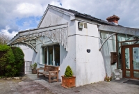 Close up of the original canopy and awnings attached to the station building at Dunmanway, which dates from the opening of the line to Bantry in June 1886. The station has not seen a passenger since March 1961.