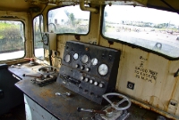 Cab interior of E Class loco E428 at Dunsandle Station, these locomotives usually ran at a max speed of 25mph.