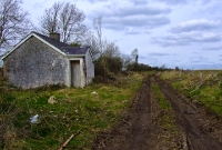 Lynchford level crossing, looking north towards Dunsandle and Attymon. The trackbed was then currently been removed by the new Loughrea bypass, which is now open.