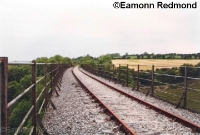 This was the trackbed on Ballyvoyle Viaduct in 1996, showing the track still intact. In the late 1990s Irish Rail lifted line. ©Eamonn Redmond
