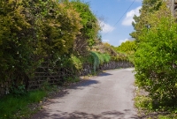 The gate and driveway leading up to the former Waterfall Station, opened in June 1856 with the Bandon to Cork railway. The gate is an original Cork Bandon &#38; South Coast Railway type, dating pre-1925.