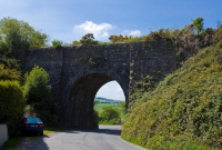 At the southern end of Waterfall Station is a tall stone built bridge which carried the railway across a small road.