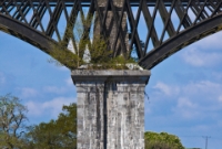 One of the stone piers belonging to the Chetwynd Viaduct, near Waterfall. There was once a small roadside garage located here, well known to users of the N21.