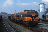 141 Class locomotives Nos.170+177 are seen stabled on a ballast train in Waterford West yard. Both these General Motos built locos entered service with CIE in December 1962. They have since been withdrawn.