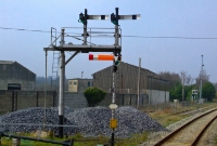 The site of the junction with the line from Mallow at Waterford West, which converged just before the semaphore signal gantry.