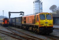 201 Class locomotive No.204 is seen in Waterford freight yard having brought in a DFDS freight liner train from Ballina, Co.Mayo. This loco, which entered service in November 1994, has since been withdrawn.
