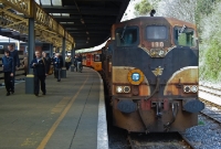 181/141 class locomotives Nos.190+152 stand at Waterford Station having just arrived on the Irish Traction Group&#39;s &#39;Docklands Pioneer&#39; railtour from Dublin. No.190, which dates from 1966, has since been preserved by the ITG and is now based at Moyasta, Co.Clare.