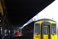 2700 Class diesel railcar No.2705 stands at the bay platform at Waterford Station prior to forming a service to Limerick. Railcars, both commuter and intercity types, nowadays form all passenger services to and from Waterford.