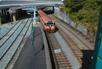 An earlier view sees Mk3 pushpull trailer No.6104 leading a train into Waterford, propelled by loco No.222. The mechanical semaphore signals remain in operation around the Waterford area; example signal the middle is mounted on a modern gantry.