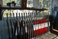 Another view of the neat lever frame inside Waterford Central signal cabin. The central cabin was one of three located in the station area.