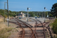 A similar view of Wellingonbridge today, with the site of the former sugar beet loading plant visible to the left on the down side of the station. The plant was dismantled following the withdrawal of sugar beet operations in 2006.