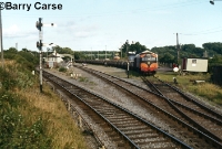 September 1977 sees 001 Class loco No.035 shunting a beet train on the up side of Wellingtonbridge Station. In 1979, the loading bank was superseded by a loading plant with a conveyer on the down side of the line. ©Barry Carse