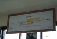 The track diagram inside Westport signal cabin. The western end of the station is still identified as the &#39;Westport Quay&#39; end even though that line has been gone since the mid 1980s.