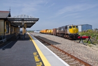 The weed spraying train is now seen stabled in the siding on the down side of the station. Until closure of the signal cabin in 1982 there was a passing loop at this end of Wexford.