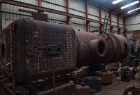 The large boiler belonging to the ex DSER loco No.461 at Whitehead. No.461 is expected to enter service in late 2011 as its overhaul nears completion.