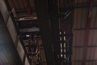 The former Belfast &#38; Co.Down Railway&#39;s overhead crane, once located at the company&#39;s workshops at Queens Quay in Belfast. The works were rundown in the early 1990s and the crane was then installed at Whitehead.