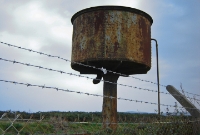 A rather rusty looking DWWR water tower, located adjacent to Wicklow Junction, once served steam locomotives shunting the chemical plant siding.
