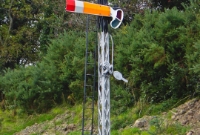 Until their replacement by colour light signals, the semaphores at Wicklow boasted pre-1925 Dublin South Eastern Railway lattice posts, as seen here at the south end of the station in 2006.