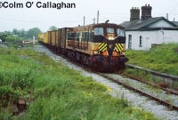 A similar view but in June 2002 when 141 Class 175 was heading north past Wilkinstown Station with the weed spraying train from Drogheda to Kingscourt. ©Colm O&#39; Callaghan
