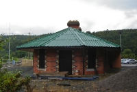 The unusually designed DWWR brick station building at Woodenbridge, dating from 1865. The Shillelagh branch platform was to the right of the building.