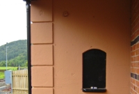 The ticket counter still survives adjacent to the booking office at the former Woodenbridge Station.