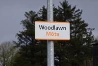 Standard Irish Rail nameboard at Woodlawn Station. The station was constructed in 1858 to serve the adjacent Woodlawn House and village.