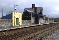 The single platform station at Woodlawn, looking east towards Dublin from the down side of the line. The station was opened seven years after the line in August 1858.